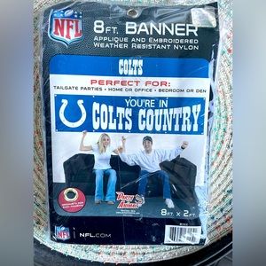 NFL Colts - 8 Foot Banner | Appliqué & Embroidered Weather Resistant Nylon - NWT